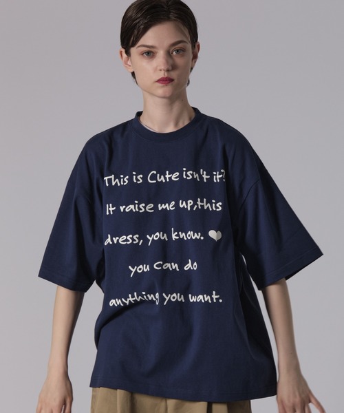 ONCILY（オンシェリー）の「BIG LOGO T-SHIRT / ビッグロゴTシャツ（Tシャツ/カットソー・メンズ・ブラック/ネイビー/オフホワイト・LARGE/MEDIUM/SMALL）」の6枚目の写真