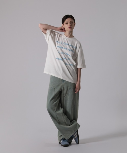 ONCILY（オンシェリー）の「BIG LOGO T-SHIRT / ビッグロゴTシャツ（Tシャツ/カットソー・メンズ・ブラック/ネイビー/オフホワイト・LARGE/MEDIUM/SMALL）」の12枚目の写真
