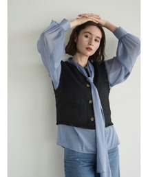 Sheer bow tie blouse