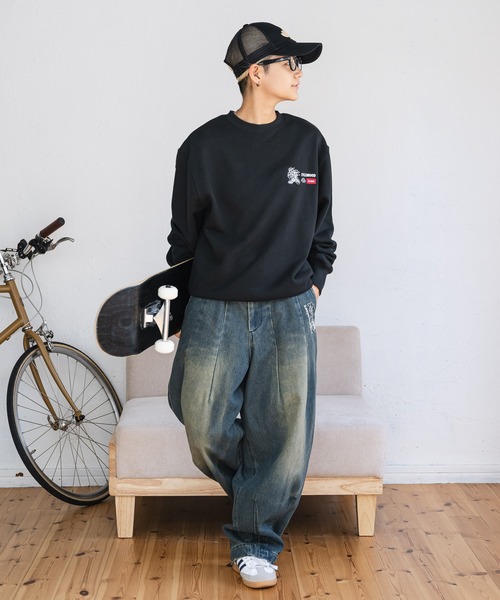 kaoyorinakami（カオヨリナカミ）の「punchbike sweat / パンチバイクスウェット（スウェット・メンズ・ブラック/グレー/グリーン・X-SMALL/SMALL/MEDIUM/LARGE/X-LARGE）」の6枚目の写真