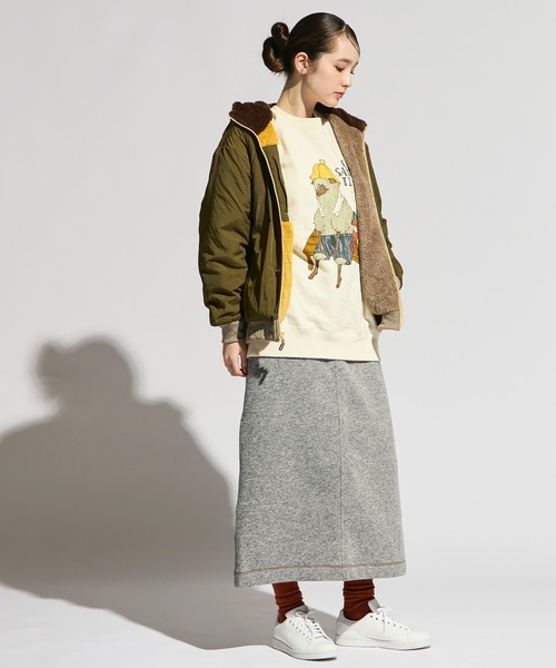 KRIFF MAYER Lady's Collection（クリフメイヤーレディースコレクション）の「ニットフリースクライミングスカート（スカート・レディース・カラフル/ネイビー/グレー/ブラック/オリーブ/チャコール・MEDIUM/LARGE）」の9枚目の写真