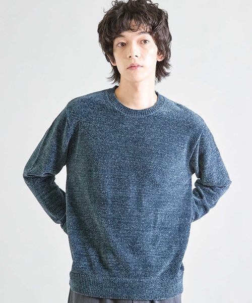 UNION STATION(ユニオンステーション)の「【洗える】クルーネックモールニット(ニット/セーター・メンズ・ベージュ/ボルドー/ブラック/オフホワイト/ブルー/チャコールグレー・M/L/LL)」の5枚目の写真