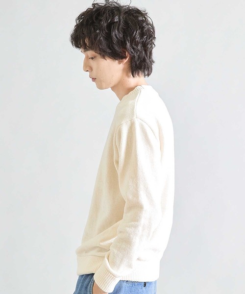 UNION STATION(ユニオンステーション)の「【洗える】クルーネックモールニット(ニット/セーター・メンズ・ベージュ/ボルドー/ブラック/オフホワイト/ブルー/チャコールグレー・M/L/LL)」の8枚目の写真