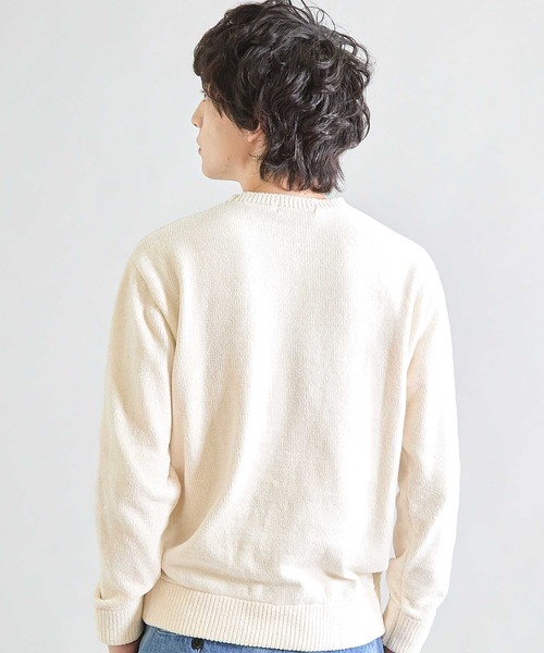 UNION STATION(ユニオンステーション)の「【洗える】クルーネックモールニット(ニット/セーター・メンズ・ベージュ/ボルドー/ブラック/オフホワイト/ブルー/チャコールグレー・M/L/LL)」の9枚目の写真