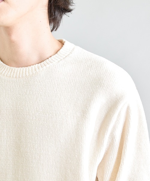 UNION STATION(ユニオンステーション)の「【洗える】クルーネックモールニット(ニット/セーター・メンズ・ベージュ/ボルドー/ブラック/オフホワイト/ブルー/チャコールグレー・M/L/LL)」の10枚目の写真