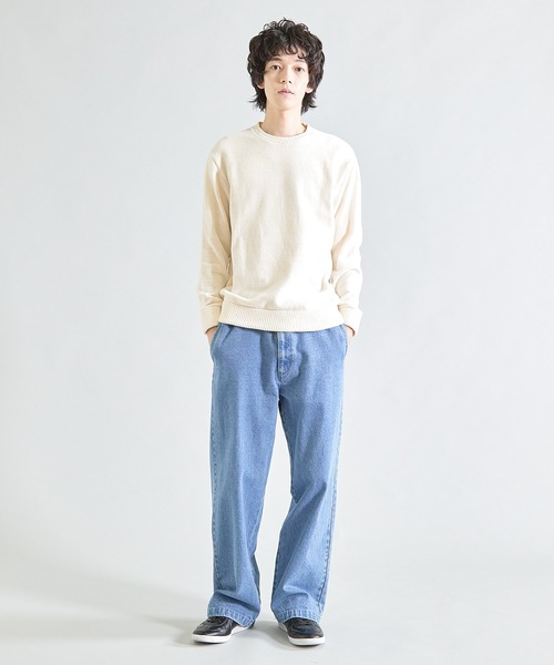 UNION STATION(ユニオンステーション)の「【洗える】クルーネックモールニット(ニット/セーター・メンズ・ベージュ/ボルドー/ブラック/オフホワイト/ブルー/チャコールグレー・M/L/LL)」の11枚目の写真