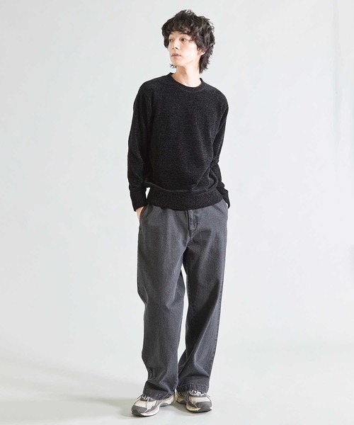 UNION STATION(ユニオンステーション)の「【洗える】クルーネックモールニット(ニット/セーター・メンズ・ベージュ/ボルドー/ブラック/オフホワイト/ブルー/チャコールグレー・M/L/LL)」の16枚目の写真