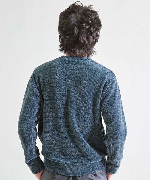 UNION STATION(ユニオンステーション)の「【洗える】クルーネックモールニット(ニット/セーター・メンズ・ベージュ/ボルドー/ブラック/オフホワイト/ブルー/チャコールグレー・M/L/LL)」の19枚目の写真