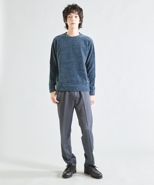 UNION STATION(ユニオンステーション)の「【洗える】クルーネックモールニット(ニット/セーター・メンズ・ベージュ/ボルドー/ブラック/オフホワイト/ブルー/チャコールグレー・M/L/LL)」の21枚目の写真