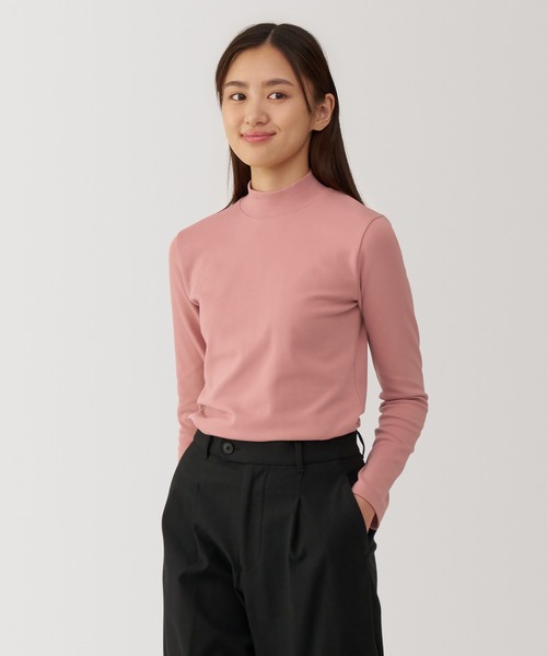 無印良品(ムジルシリョウヒン)の「婦人 起毛フライス編みハイネック長袖Tシャツ(Tシャツ/カットソー・レディース・ホワイト系/ブラック/ピンク/ライトグレー/ホワイト/ブラック系・XL/L/M/S)」の6枚目の写真