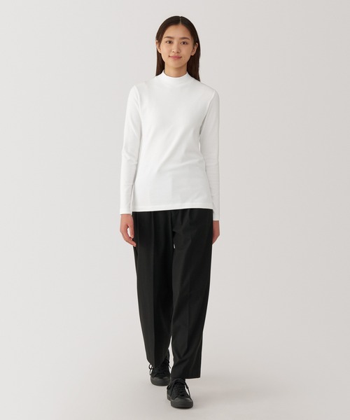 無印良品(ムジルシリョウヒン)の「婦人 起毛フライス編みハイネック長袖Tシャツ(Tシャツ/カットソー・レディース・ホワイト系/ブラック/ピンク/ライトグレー/ホワイト/ブラック系・XL/L/M/S)」の7枚目の写真