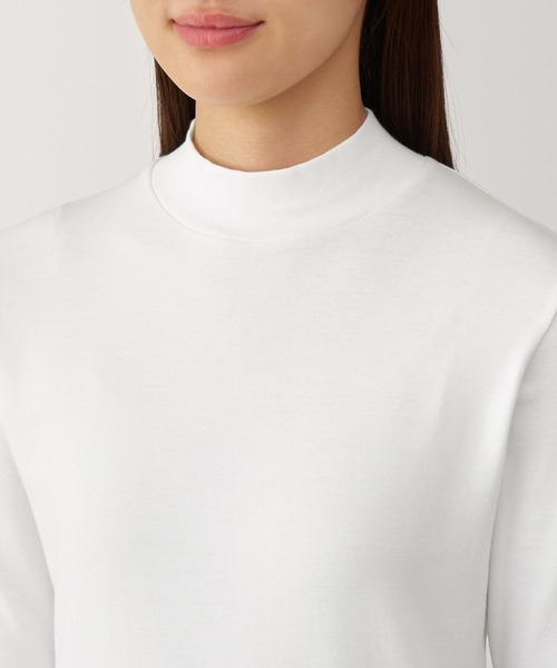 無印良品(ムジルシリョウヒン)の「婦人 起毛フライス編みハイネック長袖Tシャツ(Tシャツ/カットソー・レディース・ホワイト系/ブラック/ピンク/ライトグレー/ホワイト/ブラック系・XL/L/M/S)」の10枚目の写真
