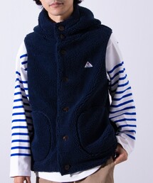 GEVACO | 【GEVACO/ゲバコ】ボア フードベスト ワンポイントロゴ UNISEX(ベスト)