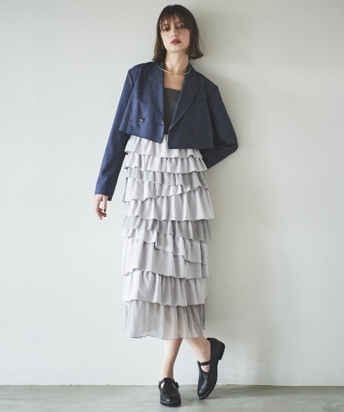 セール】10段ティアードジャンスカ（ジャンパースカート）｜AND