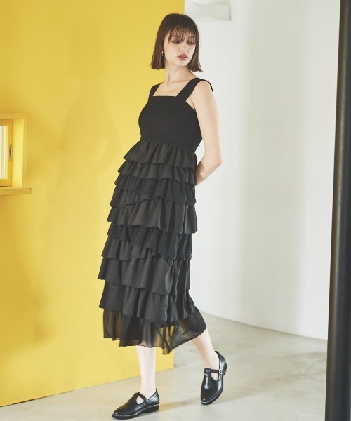 セール】10段ティアードジャンスカ（ジャンパースカート）｜AND