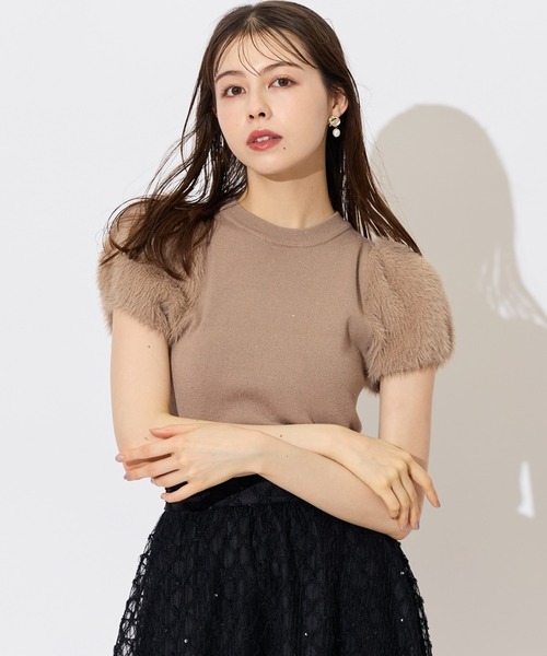 【セール】ふわふわフェザースリーブラメニットプルオーバー（ニット/セーター）｜Swingle（スウィングル） 5,874円