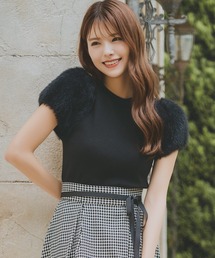 ふわふわフェザースリーブラメニットプルオーバー