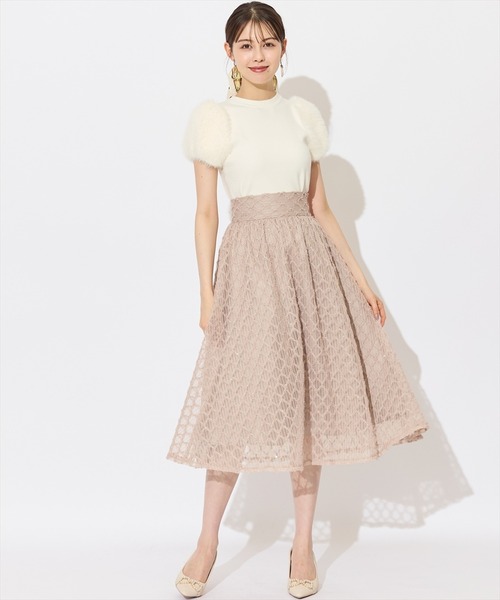 SWINGLE（スウィングル）の「ふわふわフェザースリーブラメニットプルオーバー（ニット/セーター・レディース・ブルー/アイボリー/カーキ/ブラック/ピンク・FREE）」の11枚目の写真