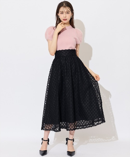 SWINGLE（スウィングル）の「ふわふわフェザースリーブラメニットプルオーバー（ニット/セーター・レディース・ブルー/アイボリー/カーキ/ブラック/ピンク・FREE）」の15枚目の写真