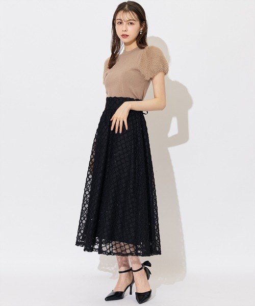 SWINGLE（スウィングル）の「ふわふわフェザースリーブラメニットプルオーバー（ニット/セーター・レディース・ブルー/アイボリー/カーキ/ブラック/ピンク・FREE）」の18枚目の写真