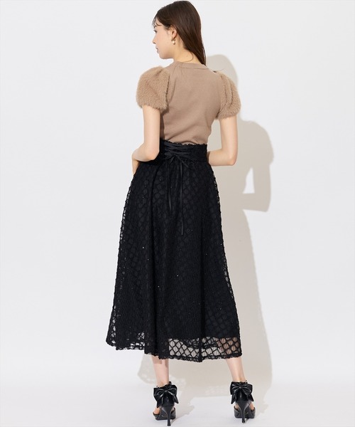 SWINGLE（スウィングル）の「ふわふわフェザースリーブラメニットプルオーバー（ニット/セーター・レディース・ブルー/アイボリー/カーキ/ブラック/ピンク・FREE）」の19枚目の写真