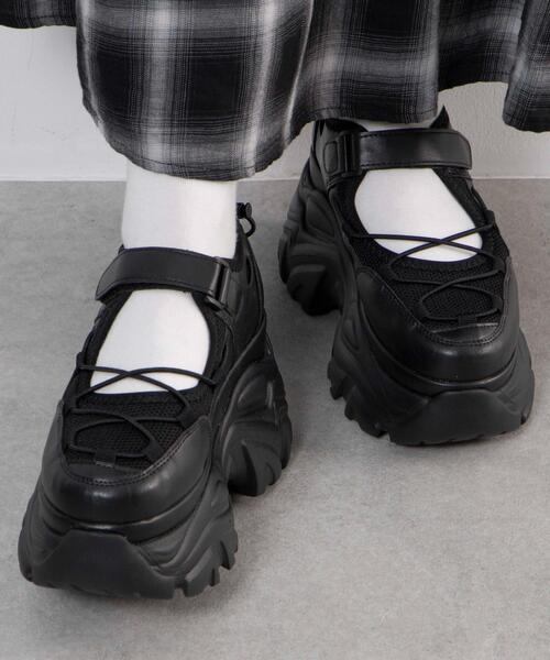 WEGO（ウィゴー）の「WEGO/コードデザイン厚底ボリュームシューズ（スニーカー・レディース・ホワイト/ブラック・LARGE/MEDIUM）」の13枚目の写真