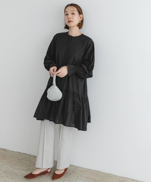 F by ROSSO（エフバイロッソ）の「F by ROSSO　コットンボイルミニワンピース（ワンピース・レディース・ブルー系その他/ボルドー/ブラック・FREE）」の2枚目の写真