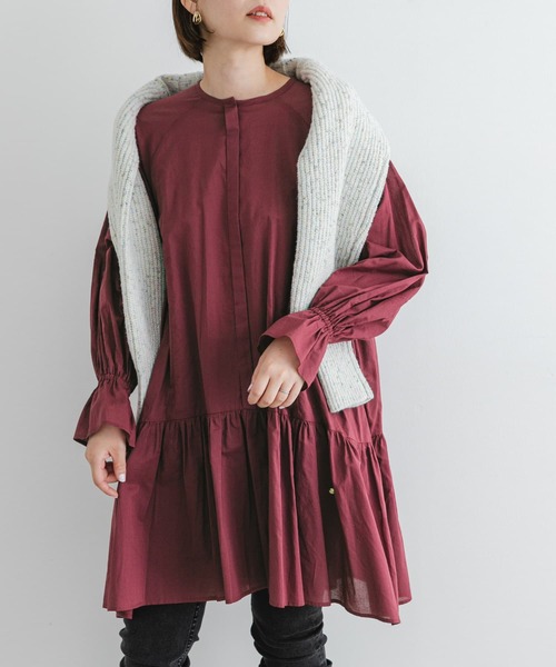 F by ROSSO（エフバイロッソ）の「F by ROSSO　コットンボイルミニワンピース（ワンピース・レディース・ブルー系その他/ボルドー/ブラック・FREE）」の4枚目の写真