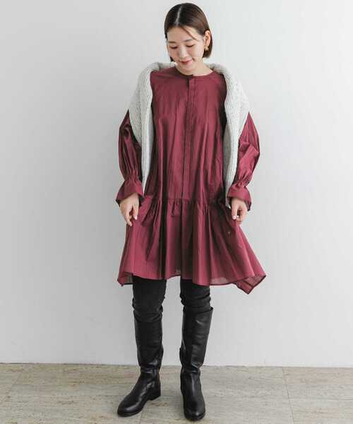 F by ROSSO（エフバイロッソ）の「F by ROSSO　コットンボイルミニワンピース（ワンピース・レディース・ブルー系その他/ボルドー/ブラック・FREE）」の7枚目の写真