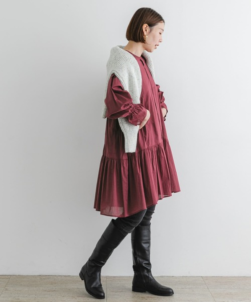 F by ROSSO（エフバイロッソ）の「F by ROSSO　コットンボイルミニワンピース（ワンピース・レディース・ブルー系その他/ボルドー/ブラック・FREE）」の8枚目の写真