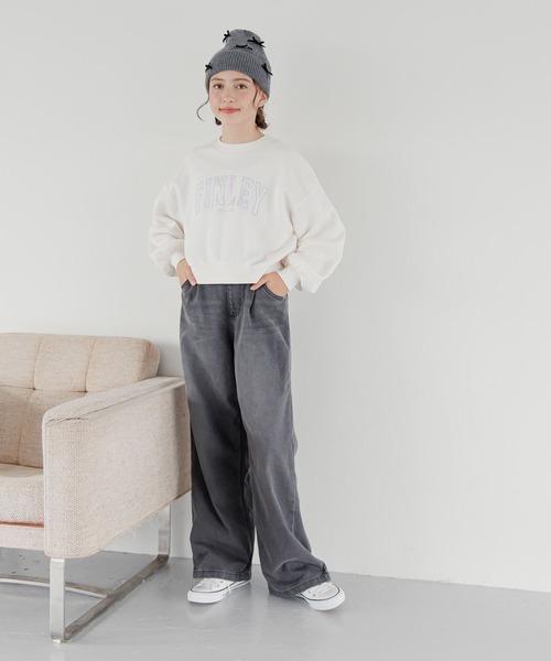 GLOBAL WORK(グローバルワーク)の「裏起毛ワイドデニム/147483(デニムパンツ・キッズ・ブルー/ブラック・130cm/140cm/150cm/160cm)」の6枚目の写真