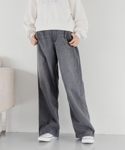 GLOBAL WORK(グローバルワーク)の「裏起毛ワイドデニム/147483(デニムパンツ・キッズ・ブルー/ブラック・130cm/140cm/150cm/160cm)」の8枚目の写真