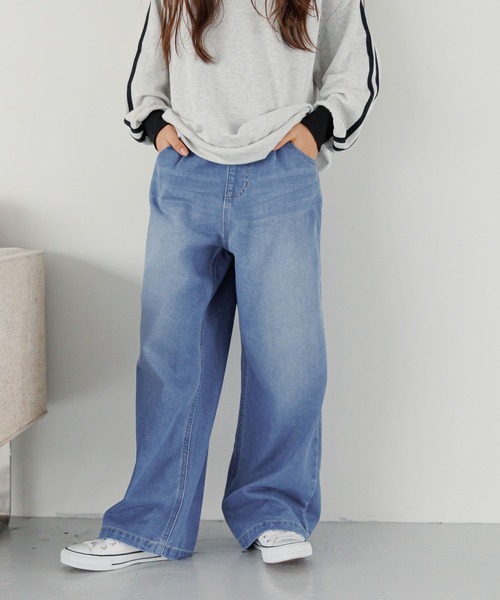 GLOBAL WORK(グローバルワーク)の「裏起毛ワイドデニム/147483(デニムパンツ・キッズ・ブルー/ブラック・130cm/140cm/150cm/160cm)」の16枚目の写真