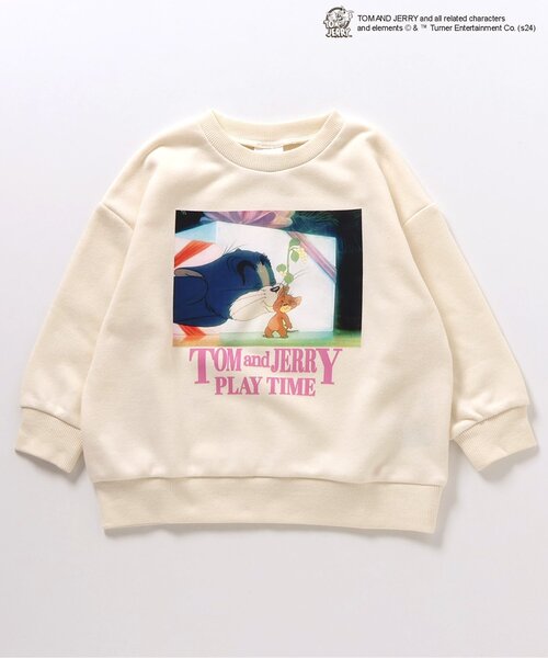 Tom＆Jerry（トムアンドジェリー）の「WEB限定トムとジェリーバラエティトレーナー（スウェット・キッズ・チャコール/イエロー/アイボリー/ブルー/ブラウン/ピンク・80/90/100/110/120/130/140）」の2枚目の写真