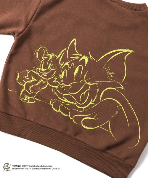 Tom＆Jerry（トムアンドジェリー）の「WEB限定トムとジェリーバラエティトレーナー（スウェット・キッズ・チャコール/イエロー/アイボリー/ブルー/ブラウン/ピンク・80/90/100/110/120/130/140）」の8枚目の写真