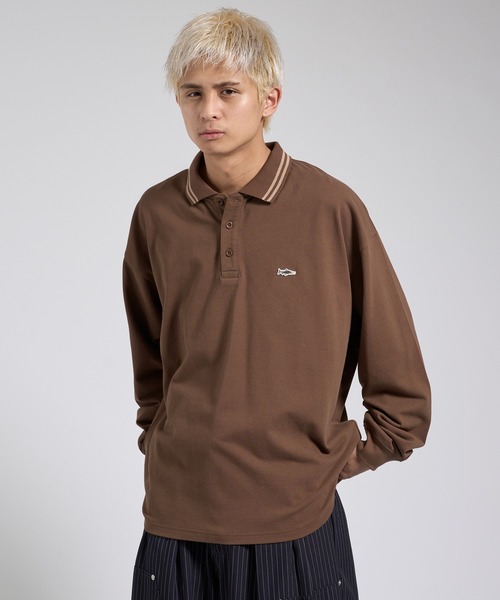 kutir（クティール）の「ラインリブ鹿の子ポロシャツ（ポロシャツ・メンズ・カーキ/ブラック/ブラウン/ボルドー・MEDIUM/LARGE）」の2枚目の写真