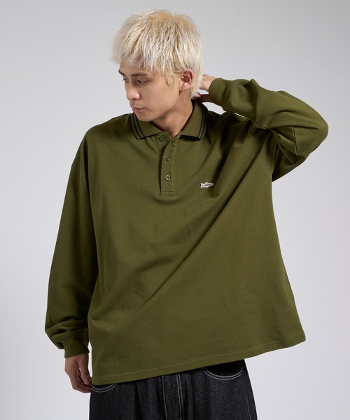 kutir（クティール）の「ラインリブ鹿の子ポロシャツ（ポロシャツ・メンズ・カーキ/ブラック/ブラウン/ボルドー・MEDIUM/LARGE）」の3枚目の写真