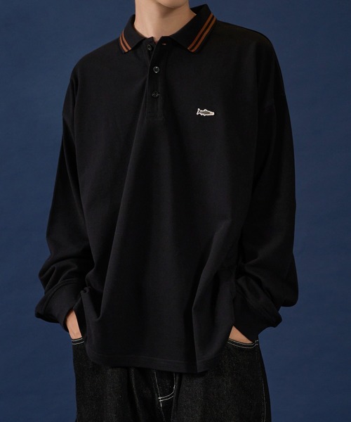 kutir（クティール）の「ラインリブ鹿の子ポロシャツ（ポロシャツ・メンズ・カーキ/ブラック/ブラウン/ボルドー・MEDIUM/LARGE）」の5枚目の写真