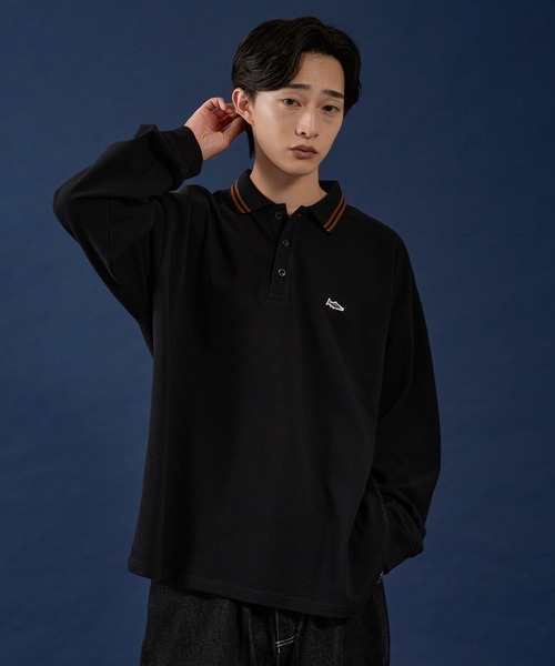 kutir（クティール）の「ラインリブ鹿の子ポロシャツ（ポロシャツ・メンズ・カーキ/ブラック/ブラウン/ボルドー・MEDIUM/LARGE）」の6枚目の写真