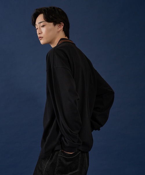 kutir（クティール）の「ラインリブ鹿の子ポロシャツ（ポロシャツ・メンズ・カーキ/ブラック/ブラウン/ボルドー・MEDIUM/LARGE）」の7枚目の写真