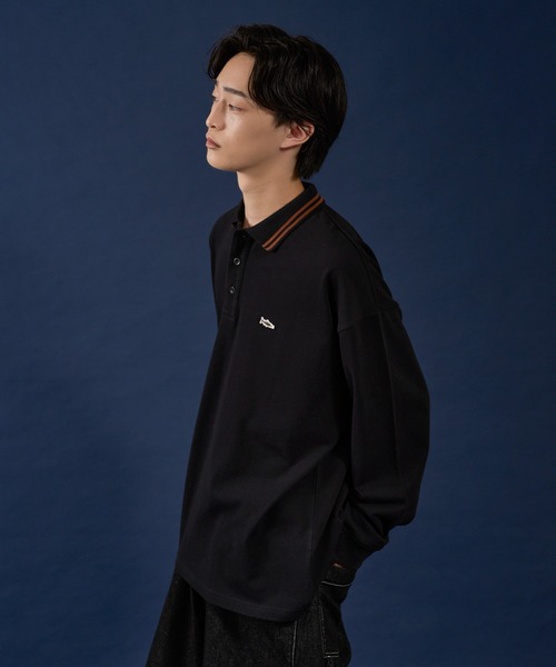 kutir（クティール）の「ラインリブ鹿の子ポロシャツ（ポロシャツ・メンズ・カーキ/ブラック/ブラウン/ボルドー・MEDIUM/LARGE）」の8枚目の写真