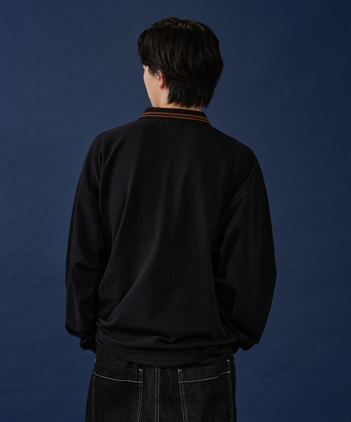 kutir（クティール）の「ラインリブ鹿の子ポロシャツ（ポロシャツ・メンズ・カーキ/ブラック/ブラウン/ボルドー・MEDIUM/LARGE）」の9枚目の写真