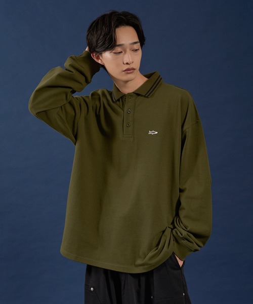 kutir（クティール）の「ラインリブ鹿の子ポロシャツ（ポロシャツ・メンズ・カーキ/ブラック/ブラウン/ボルドー・MEDIUM/LARGE）」の16枚目の写真