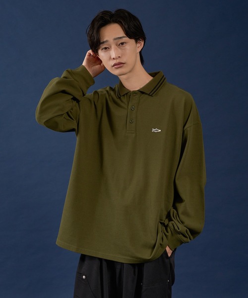 kutir（クティール）の「ラインリブ鹿の子ポロシャツ（ポロシャツ・メンズ・カーキ/ブラック/ブラウン/ボルドー・MEDIUM/LARGE）」の17枚目の写真