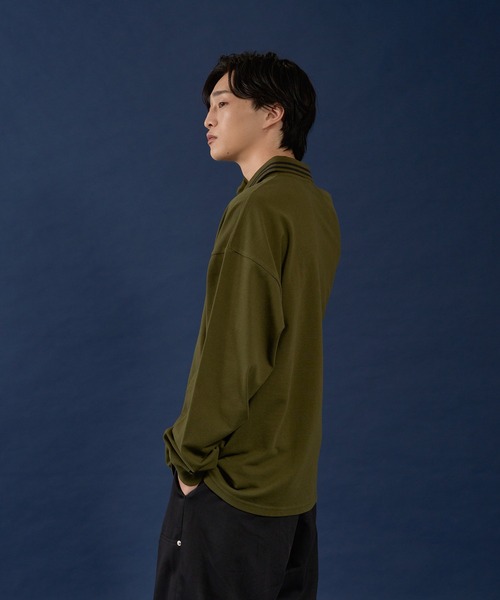 kutir（クティール）の「ラインリブ鹿の子ポロシャツ（ポロシャツ・メンズ・カーキ/ブラック/ブラウン/ボルドー・MEDIUM/LARGE）」の18枚目の写真