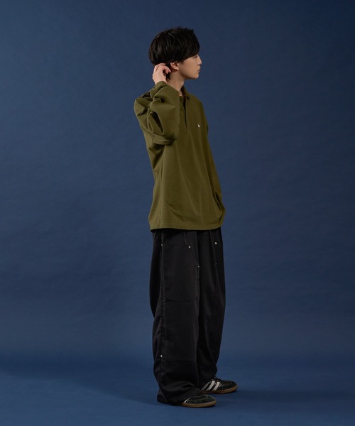 kutir（クティール）の「ラインリブ鹿の子ポロシャツ（ポロシャツ・メンズ・カーキ/ブラック/ブラウン/ボルドー・MEDIUM/LARGE）」の13枚目の写真