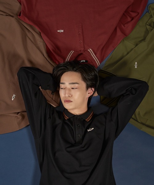 kutir（クティール）の「ラインリブ鹿の子ポロシャツ（ポロシャツ・メンズ・カーキ/ブラック/ブラウン/ボルドー・MEDIUM/LARGE）」の14枚目の写真