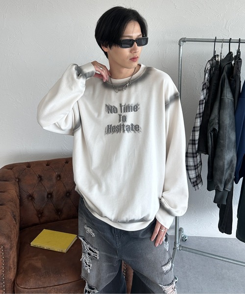 セール】スプレー風プリントスウェット（Tシャツ/カットソー