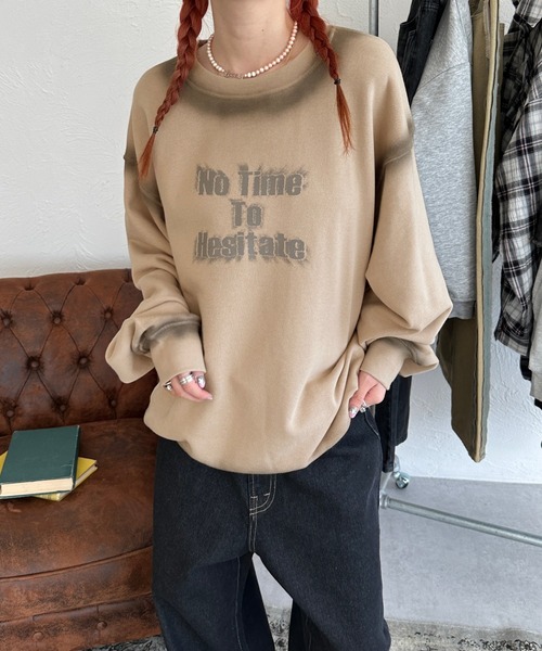 sedacle（セダクル）の「スプレー風プリントスウェット（Tシャツ/カットソー・メンズ・ベージュ/アイボリー・SMALL/MEDIUM/LARGE）」の8枚目の写真
