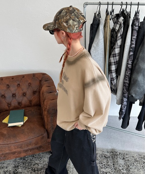 sedacle（セダクル）の「スプレー風プリントスウェット（Tシャツ/カットソー・メンズ・ベージュ/アイボリー・SMALL/MEDIUM/LARGE）」の10枚目の写真